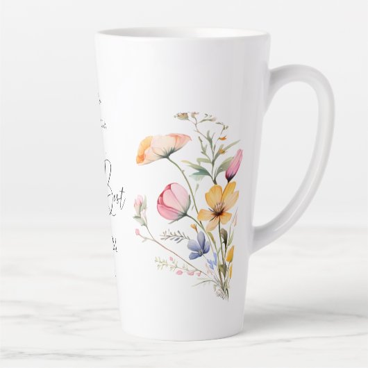 Waterverf Meadow Wildflower Moederdag Latte Mok (Rechts)