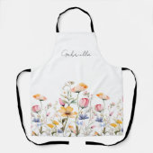 Waterverf Meadow Wildflower Moederdag Schort (Voorkant)