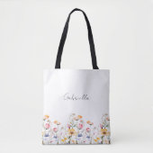 Waterverf Meadow Wildflower Moederdag Tote Bag (Voorkant)