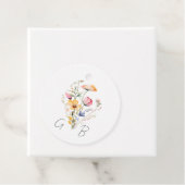 Waterverf Meadow Wildflower Monogram Bruiloft Bedankjes Labels (In situ)