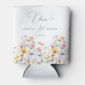 Waterverf Meadow Wildflower proost bruiloft Blikjeskoeler (Voorkant)