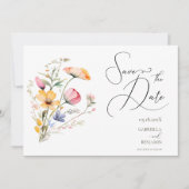 Waterverf Meadow Wildflower Save the Date Wedding (Voorkant)