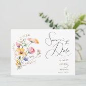 Waterverf Meadow Wildflower Save the Date Wedding (Staand voorkant)