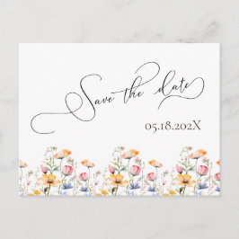 Waterverf Meadow Wildflower Save the Date Wedding Briefkaart