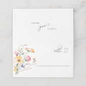 Waterverf Meadow Wildflower Trouwtafel Plaatskaartje (Buitenkant ongevouwen)