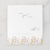 Waterverf Meadow Wildflower Trouwtafel Plaatskaartje (Buitenkant ongevouwen)