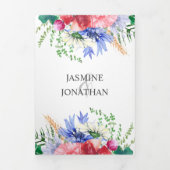 Waterverf Meadow Wildflower Wedding | Drieluik Uitnodiging (Cover)