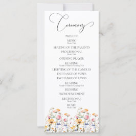 Waterverf Meadow Wildflowers Huwelijksprogramma