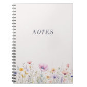 Waterverf Meadow Wildflowers merkt minimalistisch Notitieboek (Voorkant)