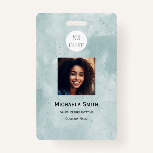 Waterverf Medewerker Fotobedrijf Logo Security Badge (Voorkant)