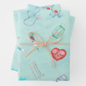 Waterverf Medisch Dokter Verpleegkundige Thema Inpakpapier Vel (In situ)