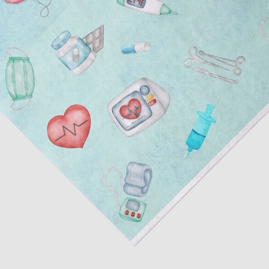 Waterverf Medisch Dokter Verpleegkundige Thema Tissuepapier (Detail)