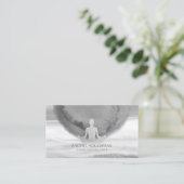 Waterverf Meditation Yoga Instructor Zen OM Sign Visitekaartje (Staand voorkant)