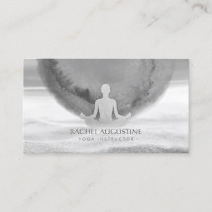 Waterverf Meditation Yoga Instructor Zen OM Sign Visitekaartje