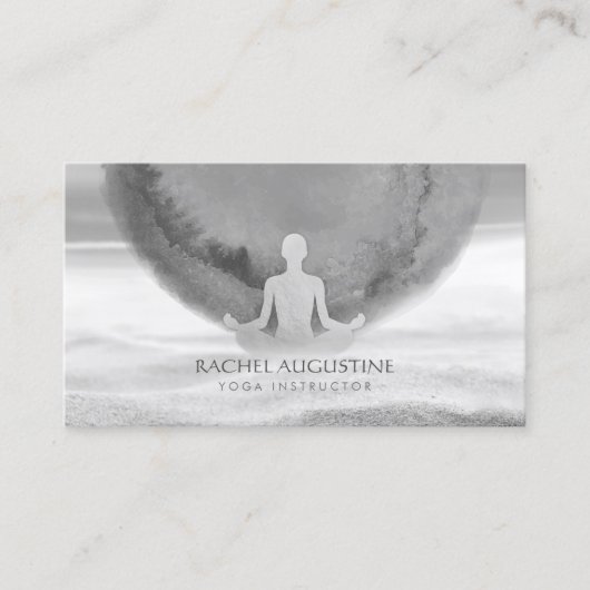 Waterverf Meditation Yoga Instructor Zen OM Sign Visitekaartje (Voorkant)