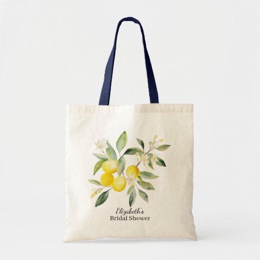Waterverf Mediterraan Citroen Tote Bag (Voorkant)