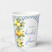 Waterverf mediterraan citroen Vrijgezellenfeest Papieren Bekers (Voorkant)