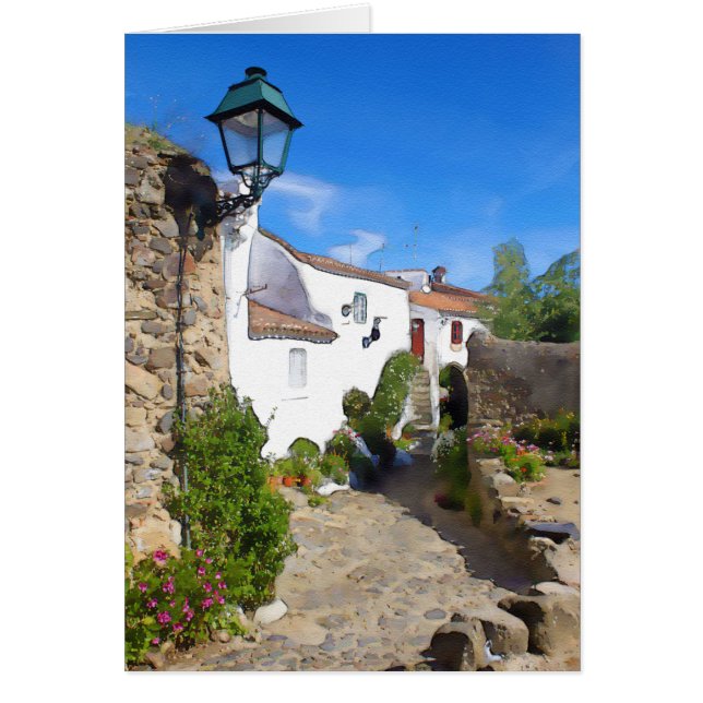 Waterverf mediterraan dorp (Voorkant)