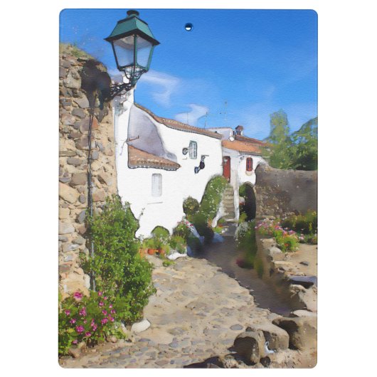 Waterverf mediterraan dorp klembord (Achterkant)
