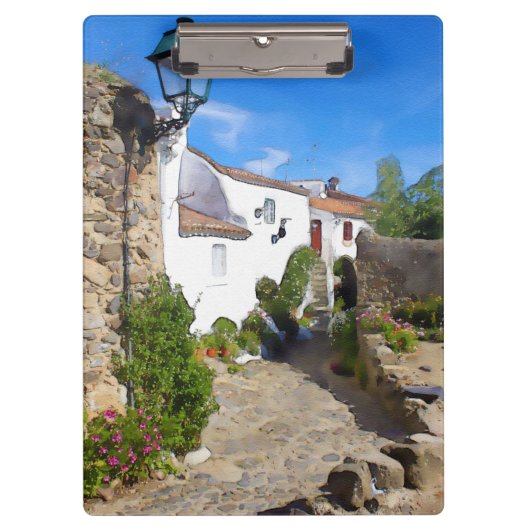 Waterverf mediterraan dorp klembord (Voorkant)
