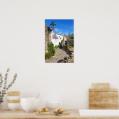 Waterverf mediterraan dorp poster (Keuken)