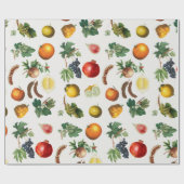 Waterverf mediterraan fruitpatroon cadeaupapier (Vlak)