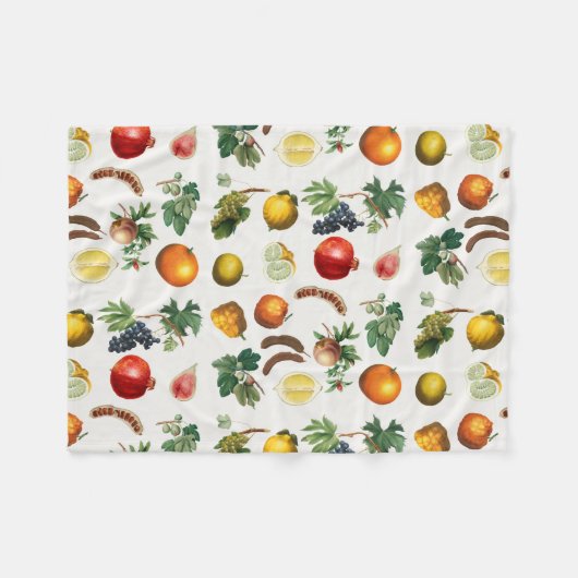 Waterverf mediterraan fruitpatroon fleece deken (Voorkant (Horizontaal))