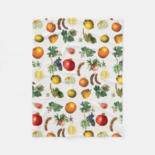 Waterverf mediterraan fruitpatroon fleece deken