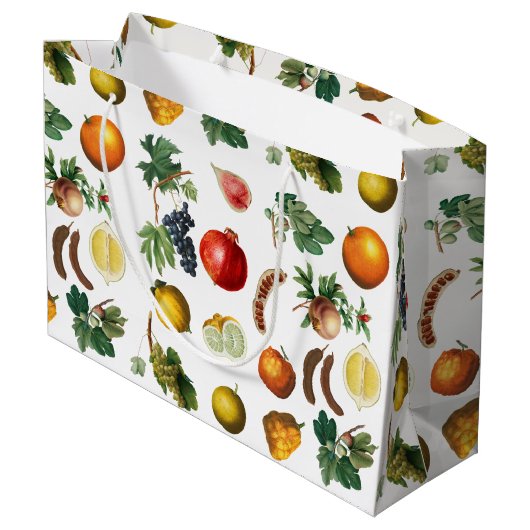 Waterverf mediterraan fruitpatroon groot cadeauzakje (Achterkant Gekanteld)