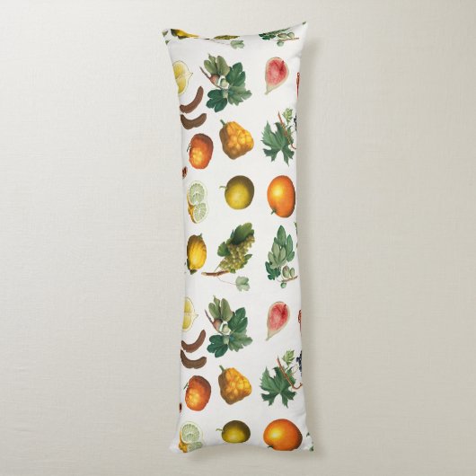 Waterverf mediterraan fruitpatroon lichaamskussen (Achterkant (Verticaal))