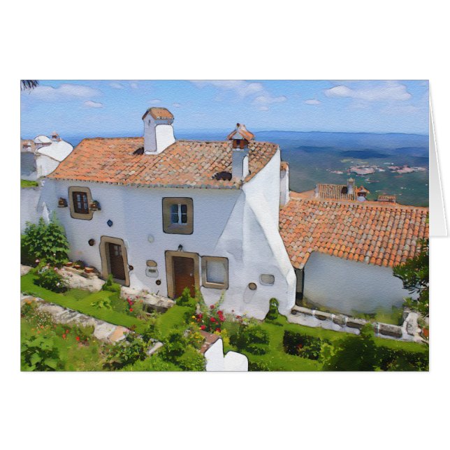 Waterverf mediterraan huis (Voorkant Horizontaal)