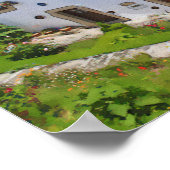 Waterverf mediterraan huis poster (Hoek)