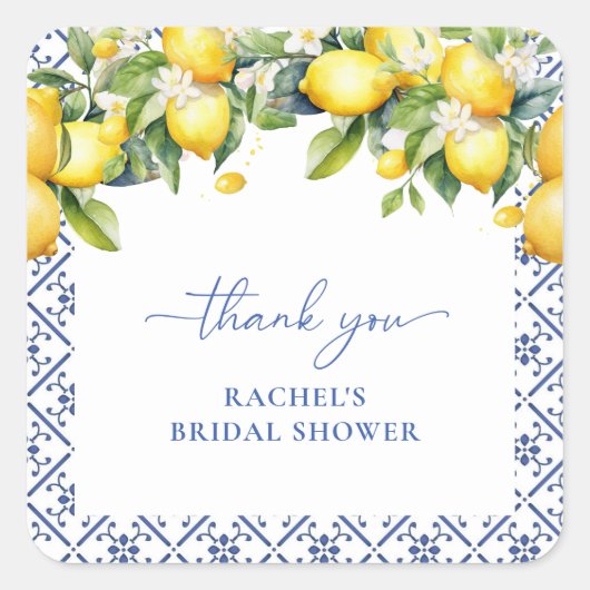 Waterverf mediterraan Italiaans bedankingsgeschenk Vierkante Sticker (Voorkant)