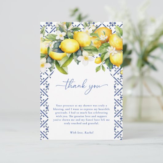 Waterverf Mediterraan Italiaans Vrijgezellenfeest Bedankkaart (Staand voorkant)