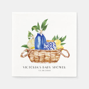 Waterverf Mediterraan Mand Baby Shower Servet