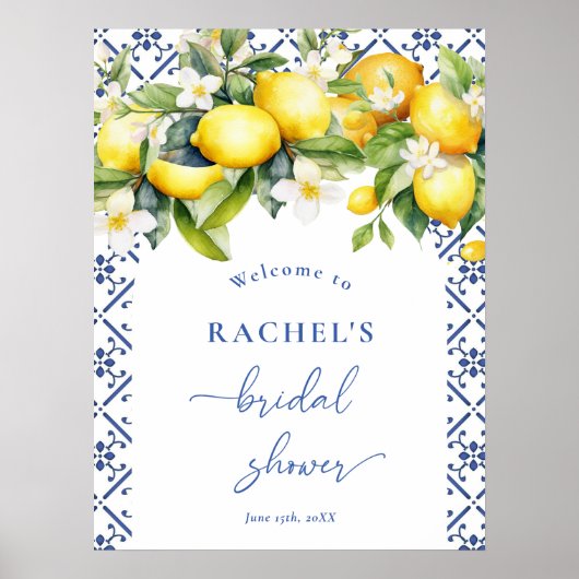 Waterverf mediterraan Vrijgezellenfeest welkom Poster (Voorkant)