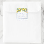 Waterverf Mediterraans Dank u huwelijksgunst Vierkante Sticker (Tas)