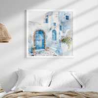 Waterverf Mediterraans Kustreizen Wall Art