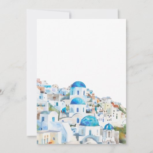 Waterverf Mediterraans Landschapsbruiloft Kaart (Achterkant)