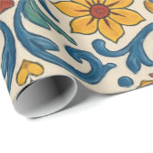 Waterverf Mediterrane Bloemen Moderne Zomer Cadeaupapier (Rol Hoek)