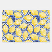 Waterverf Mediterrane Tegel Citruspatroon Citrus Inpakpapier Vel (Voorkant)