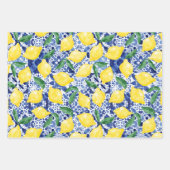 Waterverf Mediterrane Tegel Citruspatroon Citrus Inpakpapier Vel (Voorkant)