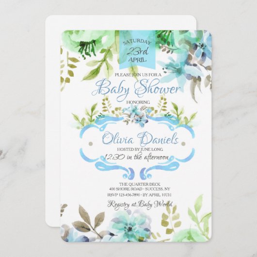 Waterverf Medley Uitnodiging (Voorkant / Achterkant)