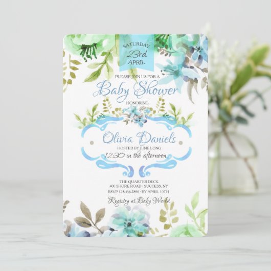 Waterverf Medley Uitnodiging (Staand voorkant)