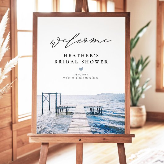 Waterverf Meer Bruidsbruiloft Welkom Poster