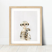 Waterverf Meerkat Nursery Art Print