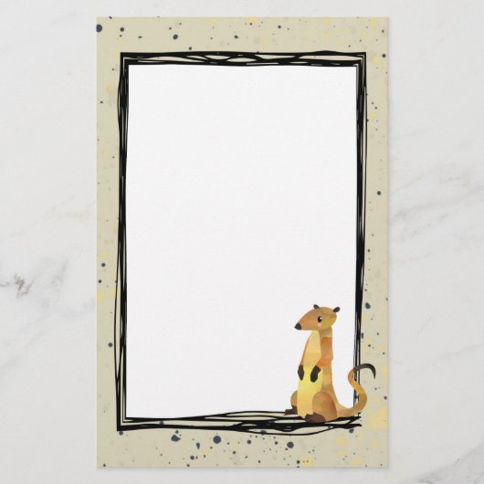 Waterverf Meerkat op een beige achtergrond Briefpapier (Voorkant)
