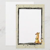 Waterverf Meerkat op een beige achtergrond Briefpapier (Voorkant / Achterkant)