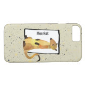 Waterverf Meerkat op een beige achtergrond Case-Mate iPhone Case (Achterkant (Horizontaal))