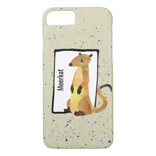 Waterverf Meerkat op een beige achtergrond Case-Mate iPhone Case (Achterkant)